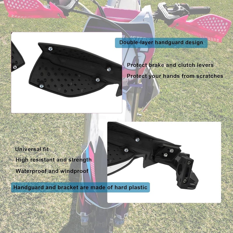HAONEL Universal Dirt Bike Handguards 7/8" 22mm Plastic Motorcycle Handlebar Lever Hand Protector Accessories for Off-Road Motocross Enduro ATV Pit Bike(Black) - Image 2